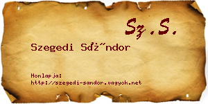 Szegedi Sándor névjegykártya