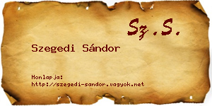 Szegedi Sándor névjegykártya