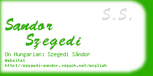 sandor szegedi business card